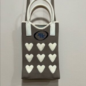 Stylish Gray and White Heart Tote Bag